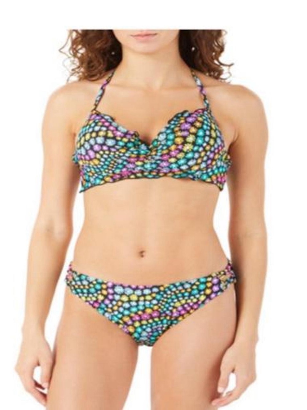 NWT Women’s Hobie Multicolor Print Bikini Swimsuit Size XL